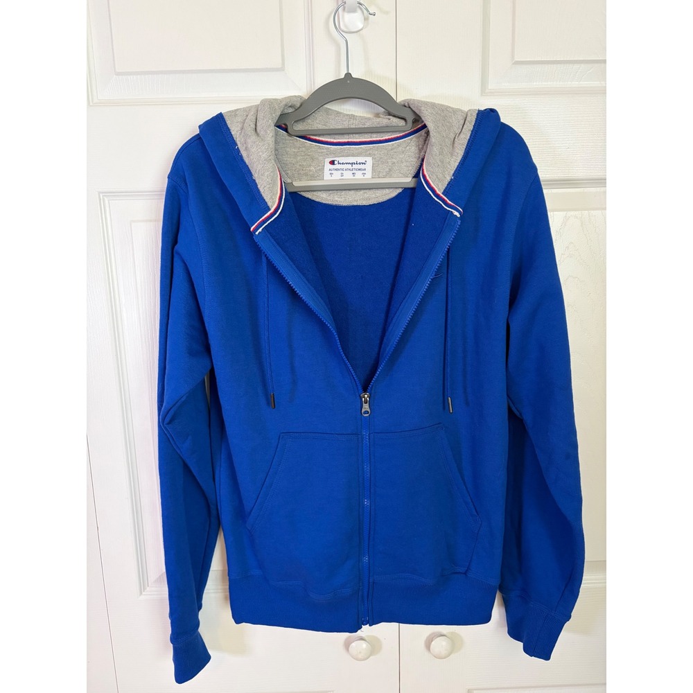 Champion Mens Royal Blue Full Zip Hoodie Sweatshirt S0891 Small‎